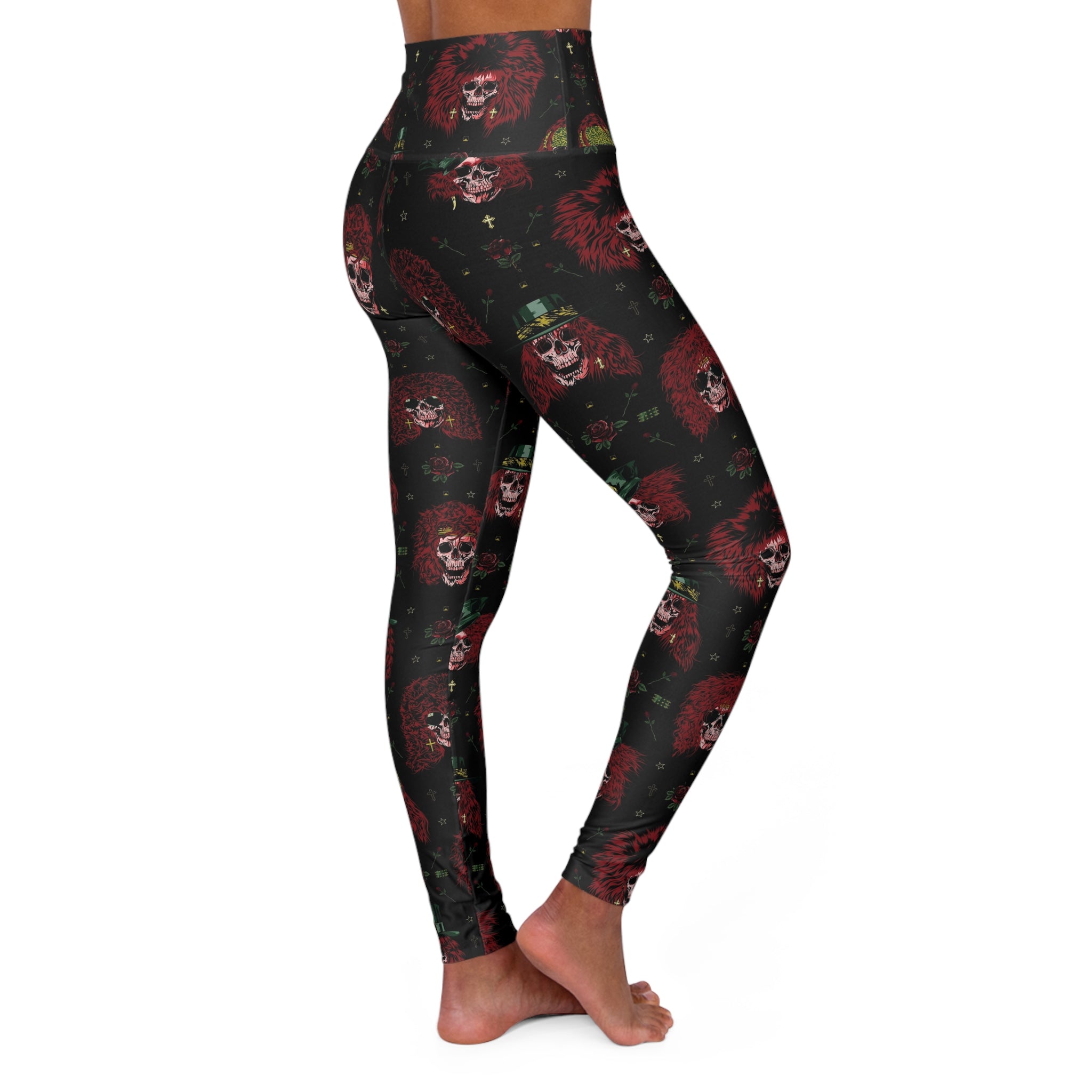 Rock N Roll Never Gets Old Skull Yoga Leggings
